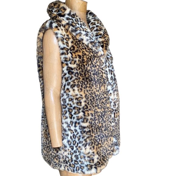 Cejon Faux Fur Leopard Print Vest XL #81N - Picture 4 of 9